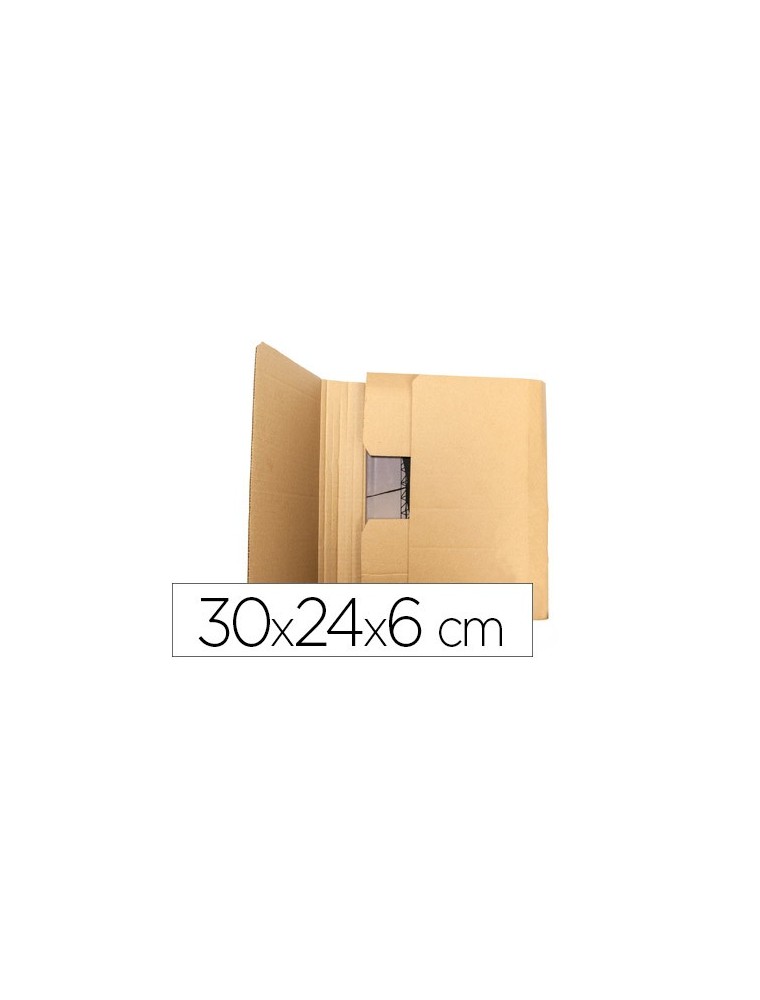 Caja para embalar q-connect libro medidas 300x240x60 mm espesor carton 3 mm