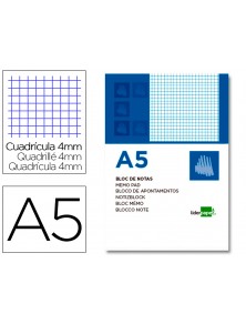 BLOC NOTAS PERFORADO DIN A5 APAISADO 80 H CUADRO LIDERPAPEL