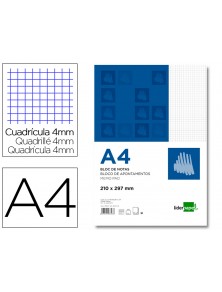 BLOC NOTAS PERFORADO DIN A4 APAISADO 80 H CUADRO LIDERPAPEL