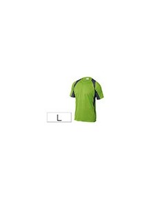 Camiseta deltaplus poliester manga corta cuello redondo tratamiento secado rapido color verde-gris talla l