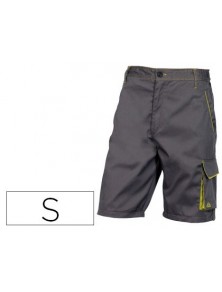 Pantalon de trabajo deltaplus bermuda cintura ajustable 5 bolsillos color gris verde talla s