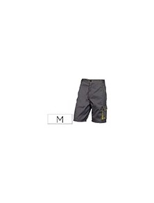 Pantalon de trabajo deltaplus bermuda cintura ajustable 5 bolsillos color gris verde talla m