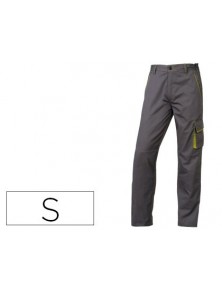 Pantalon de trabajo deltaplus cintura ajustable 5 bolsillos color gris verde talla s