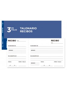 TALONARIO RECIBOS TRES EN FOLIO 105 LIDERPAPEL
