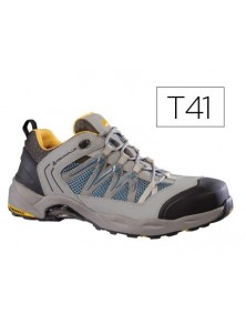 Zapatos de seguridad deltaplus trek de piel serraje puntera y suela composite gris talla 41