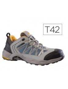 Zapatos de seguridad deltaplus trek de piel serraje puntera y suela composite gris talla 42