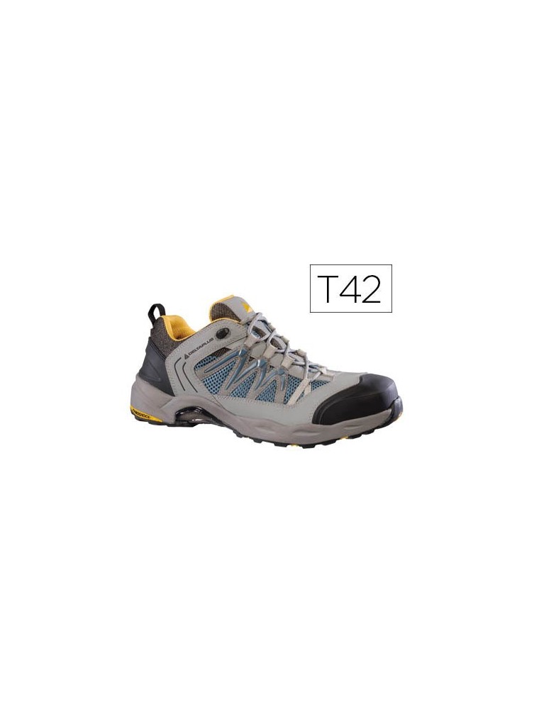 Zapatos de seguridad deltaplus trek de piel serraje puntera y suela composite gris talla 42
