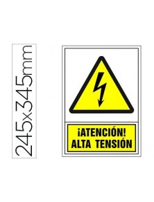 Pictograma syssa señal de advertencia atencion alta tension en pvc 245x345 mm