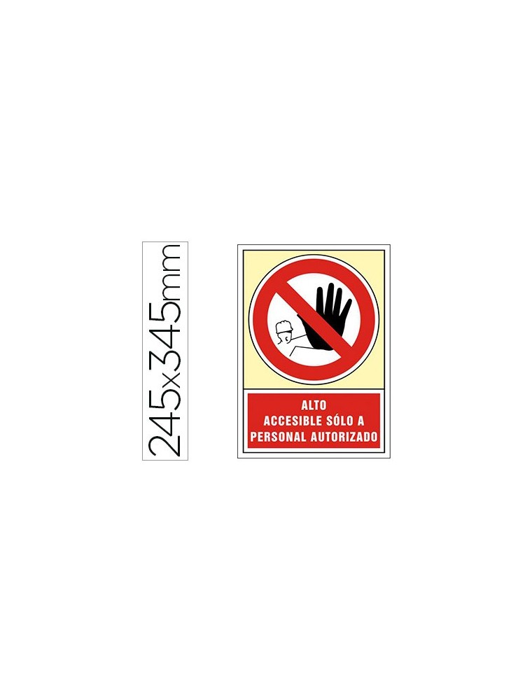 Pictograma syssa señal de prohibicion alto accesible solo a personal autorizado en pvc 245x345 mm
