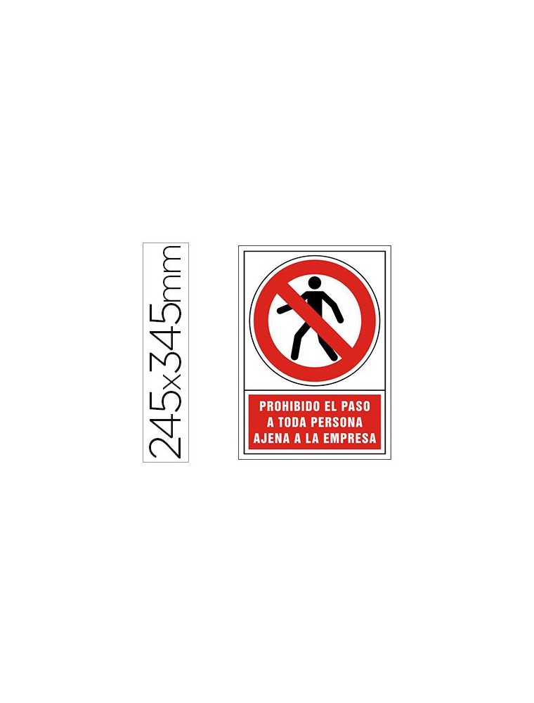 Pictograma syssa señal de prohibicion prohibido el paso a toda persona ajena a la empresa en pvc 245x345 mm