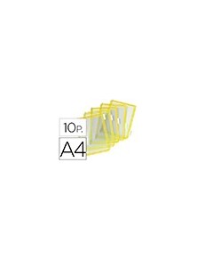 Funda para portacatalogo tarifold din a4 color amarillo pack de 10 unidades
