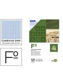 Bloc examenes liderpapel cuadro 2mm folio 40 hojas 60gm2