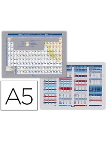 Tabla periodica de elementos edigol impresa a doble cara plastificada din a5