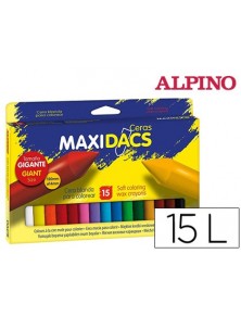 Lapices cera alpino maxidacs caja de 15 unidades colores surtidos