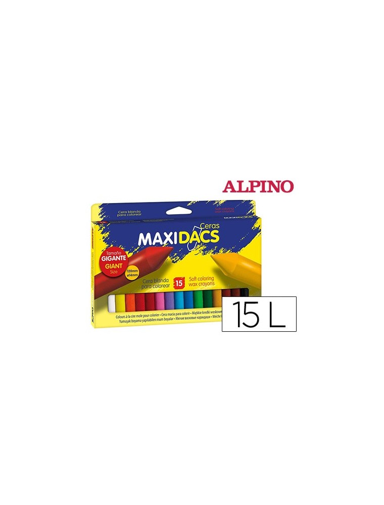 Lapices cera alpino maxidacs caja de 15 unidades colores surtidos