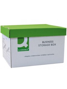 Cajon q-connect carton para 3 cajas archivo definitivo a4 lomo de 100 mm montaje manual medidas interior 327x387x250mm