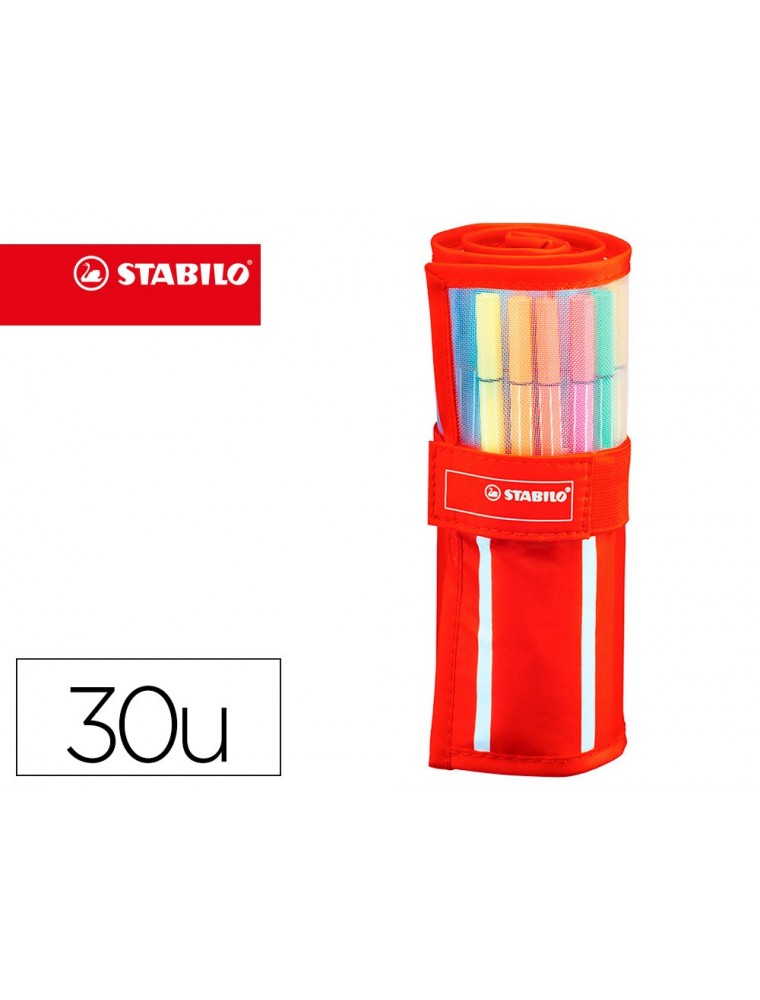Rotulador stabilo acuarelable pen 68 estuche de 24 colores estandar  6 colores neon