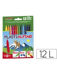Lapices cera alpino plasti caja de 12 unidades colores surtidos