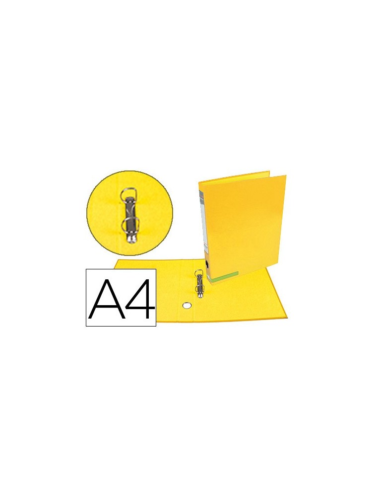 Carpeta de 2 anillas 25 mm mixtas liderpapel a4 forrado color system con ollao y tarjetero amarillo