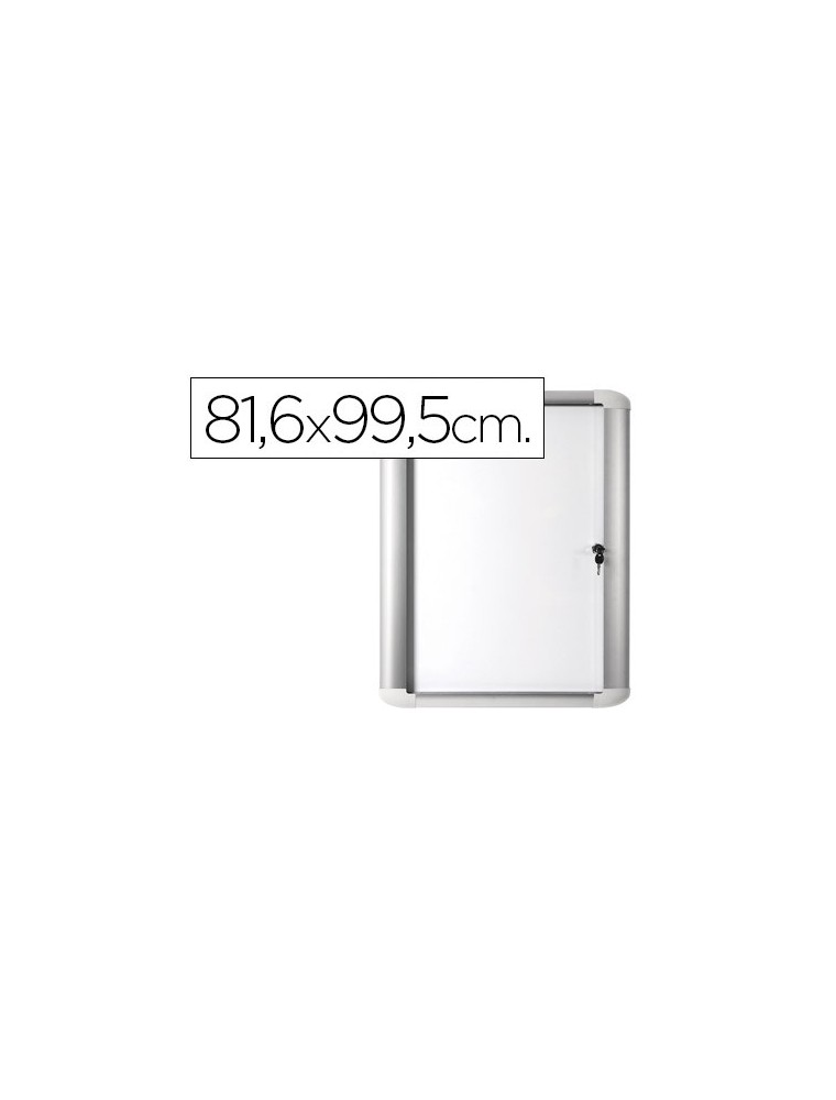 Vitrina de anuncio bi-office magnetica 816x995 mm para exterior con marco de aluminio y cerradura