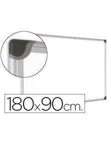 Pizarra blanca bi-office magnetica maya w ceramica vitrificada marco de aluminio 180 x 90 cm con bandeja para