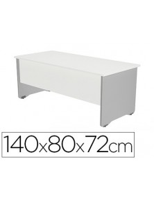 Mesa oficina rocada serie work 140x80 cm acabado ab04 aluminioblanco