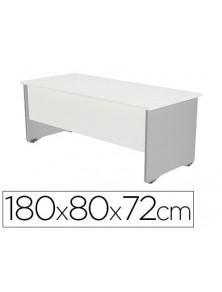 Mesa oficina rocada serie work 180x80 cm acabado ab04 aluminioblanco
