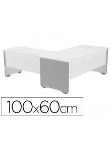 Ala para mesa rocada serie work 100x60 cm acabado ab04 aluminioblanco