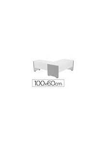 Ala para mesa rocada serie work 100x60 cm acabado ab04 aluminioblanco