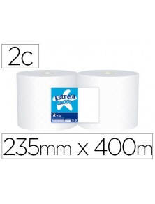 Papel secamanos industrial amoos 2 capas 235 mm x 400 mt paquete de 2 rollos