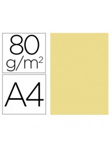 Papel color liderpapel a4 80gm2 amarillo paquete de 100