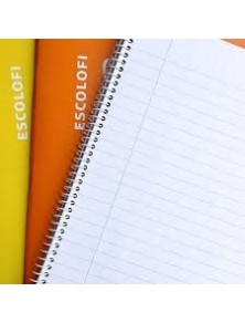 Cuaderno espiral folio tapa dura 100 h raya horizontal papel 70 gr naranja escolofi