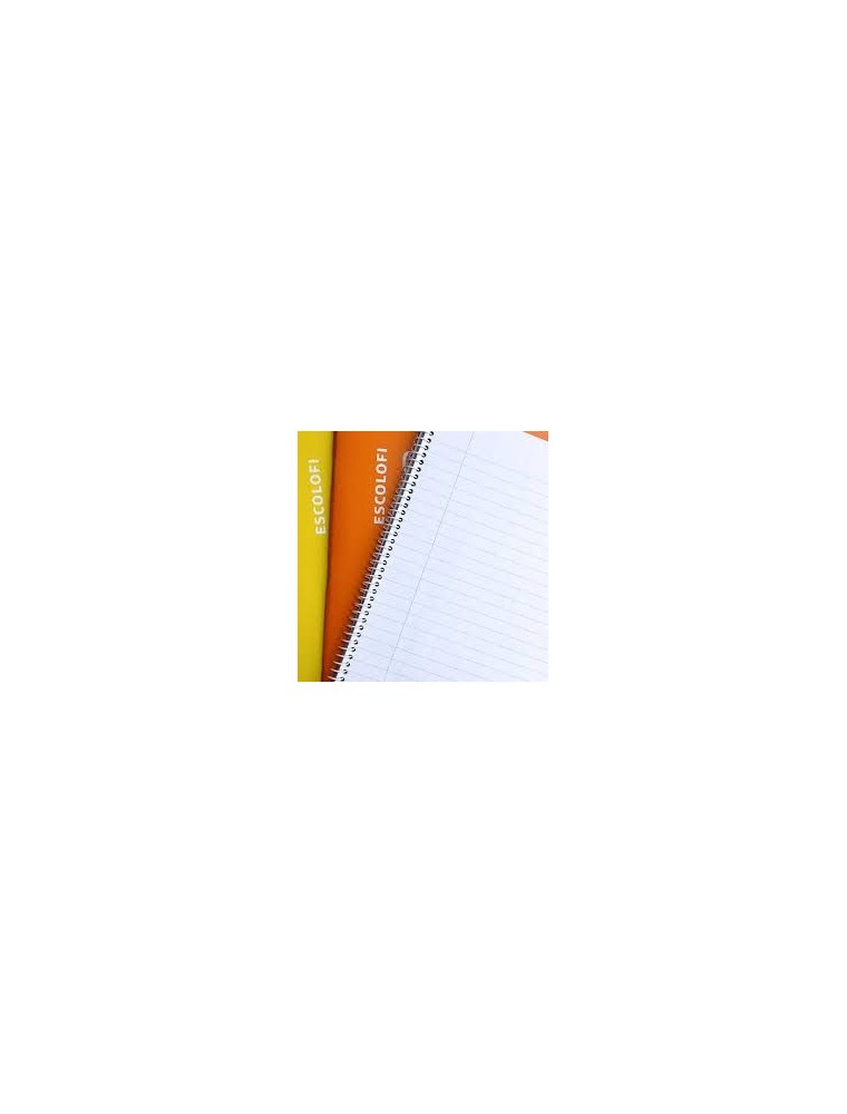 Cuaderno espiral folio tapa dura 100 h raya horizontal papel 70 gr naranja escolofi