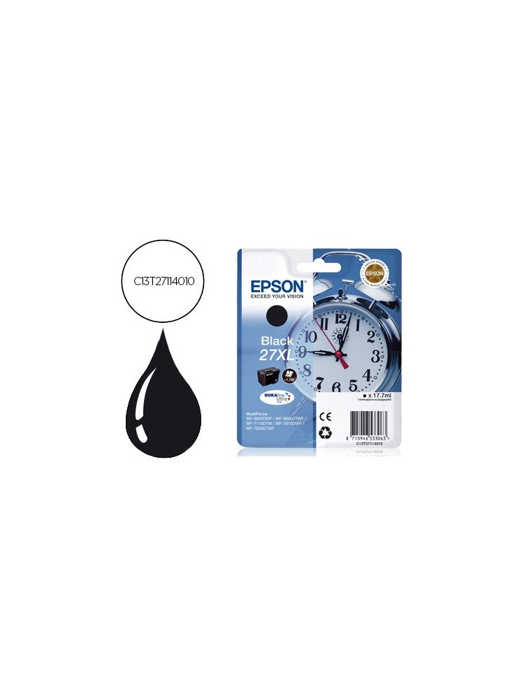 Ink-jet epson 27xl wf 3620  3640  7110  7610  7620 negro -1.100 pag-