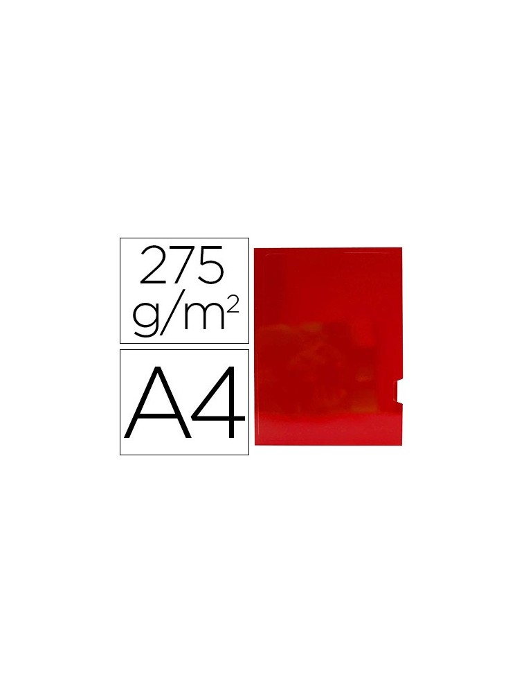 Subcarpeta cartulina gio plastificada presentacion 2 solapas din a4 rojo 275gm2