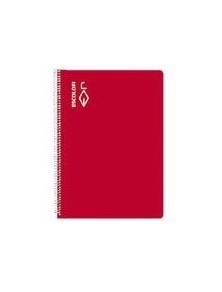 Cuaderno espiral folio tapa dura 50 h liso papel 70 gr rojo escolofi