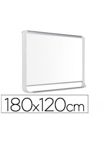 Pizarra blanca bi-office lacada con bandeja integrada 180x120 cm