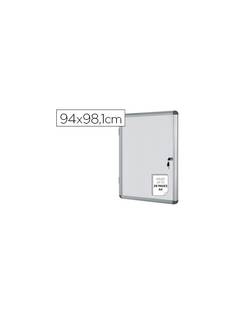 Vitrina de anuncios bi-office fondo magnetico extraplana de interior 940x981 mm