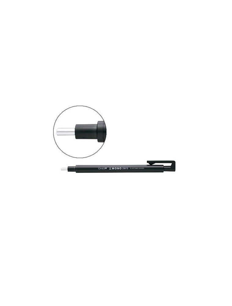 Portagomas tombow con clip punta goma negra redonda 2,3 mm diametro color negro