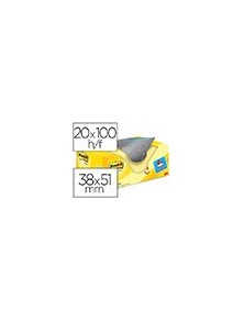 Bloc de notas adhesivas quita y pon post-it super sticky amarillo canario 38x51 mm pack promocional 164 gratis