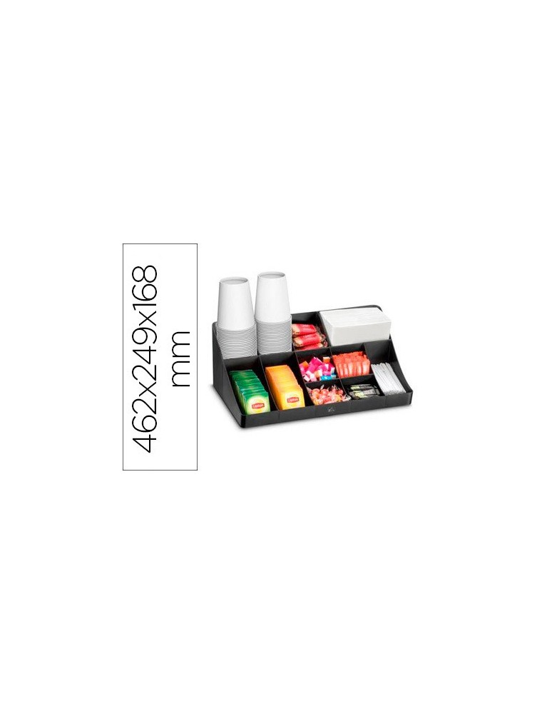 Bandeja organizadora cep con 11 compartimentos poliestireno color negro especial para snacks