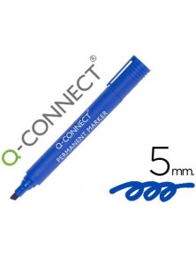 Rotulador q-connect marcador permanente azul punta biselada 5.0 mm