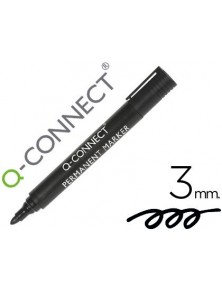 Rotulador q-connect marcador permanente negro punta redonda 3.0 mm