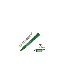 Rotulador q-connect marcador permanente verde punta redonda 3.0 mm