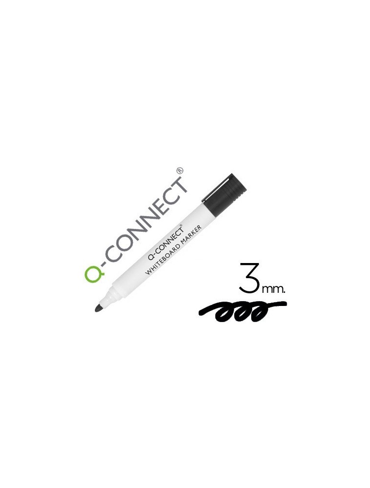 Rotulador q-connect pizarra blanca color negro punta redonda 3.0 mm