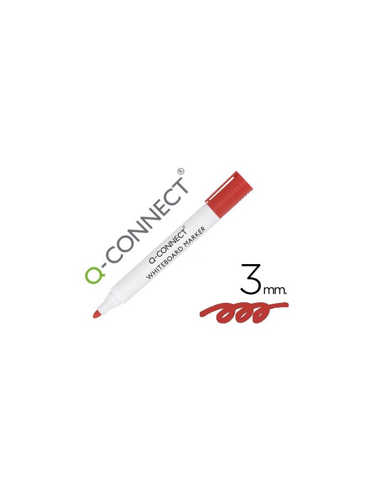 Rotulador q-connect pizarra blanca color rojo punta redonda 3.0 mm