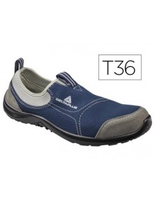 Zapatos de seguridad deltaplus de poliester y algodon con plantilla y puntera - color azul marino talla 36