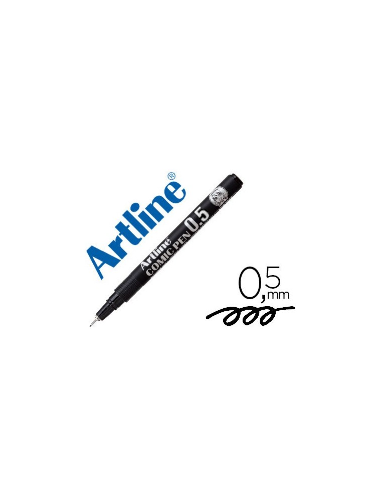 Rotulador artline calibrado micrometrico negro comic pen ek-285 punta poliacetal 0,5 mm resistente al agua