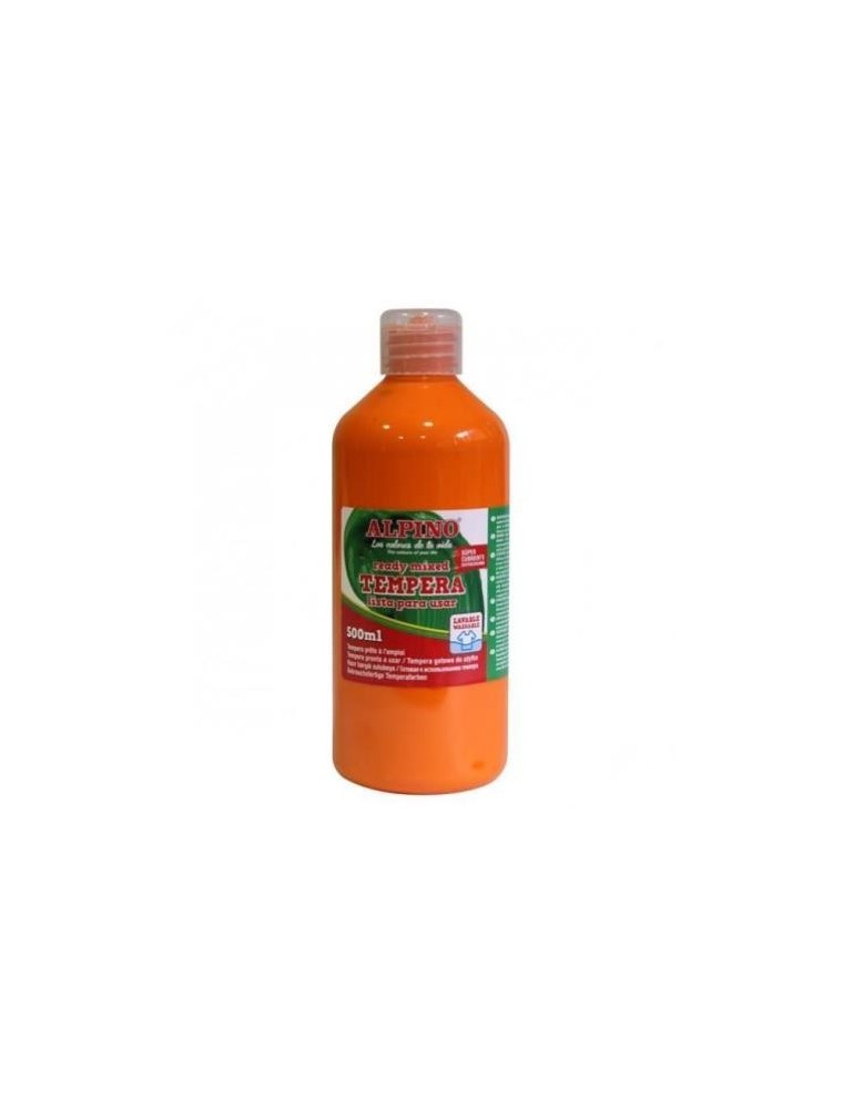 Tempera lavable 500 ml color naranja Alpino