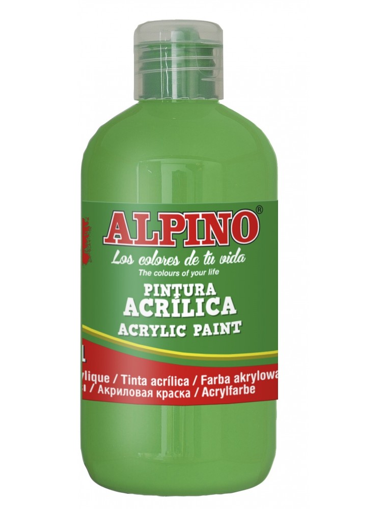 Pintura acrilica escolar botella 250 ml verde claro alpino